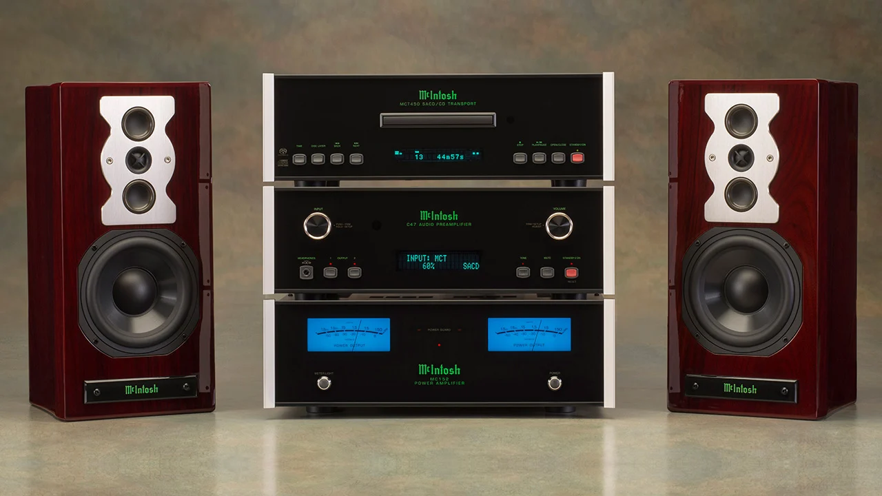 Усилитель McIntosh MC152, предусилитель C47, SACD/CD Transport MCT450, колонки XR50