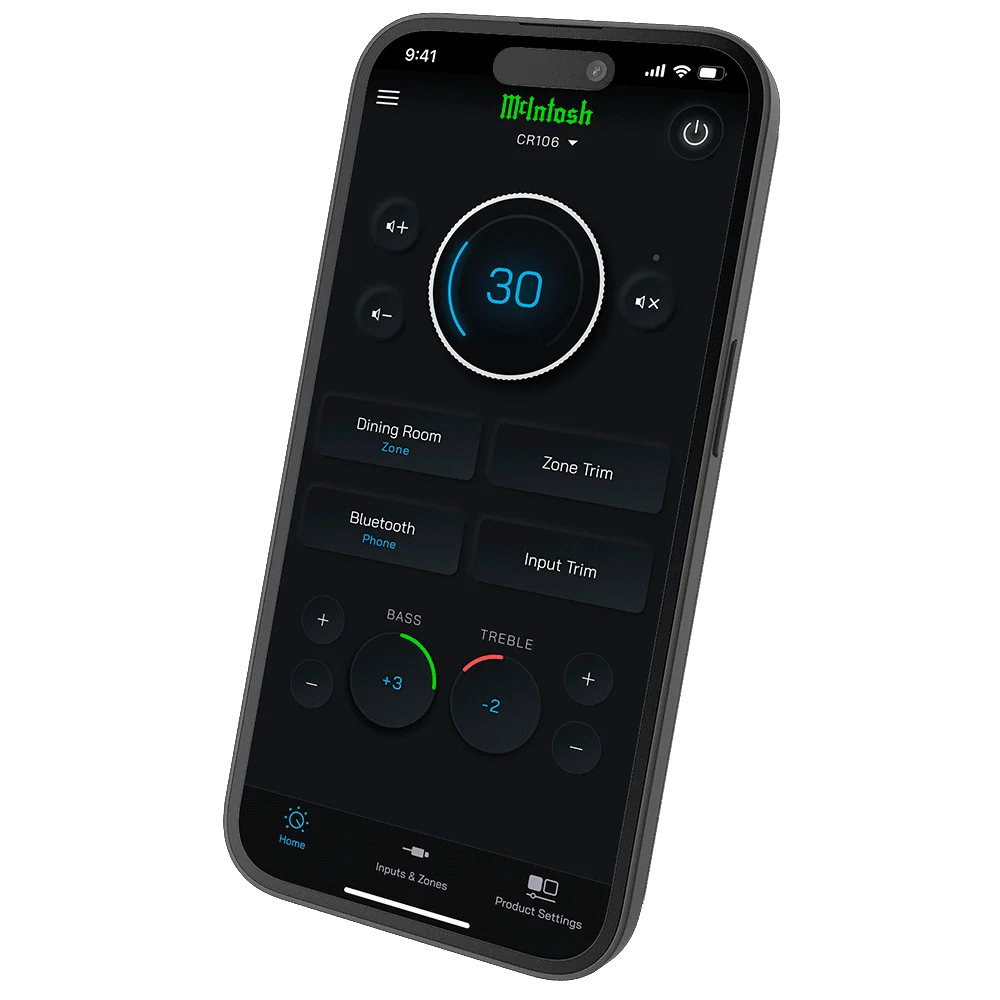 Приложение McIntosh Connect для 6-зонного предусилителя CR106