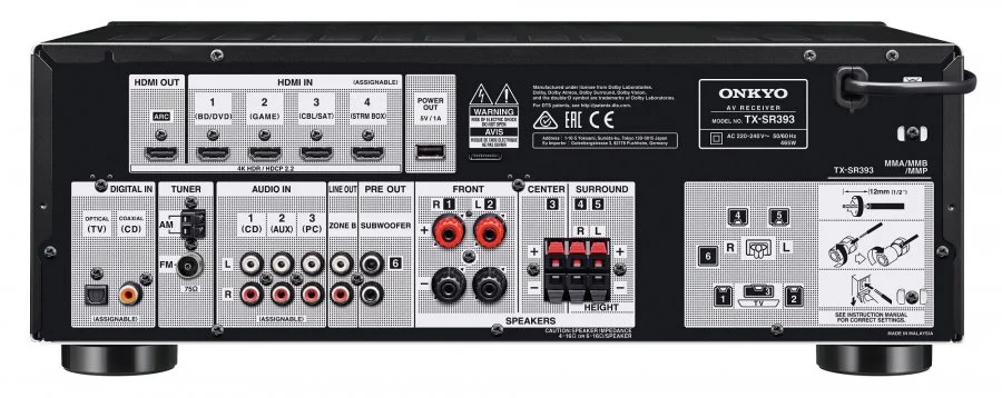 AV ресивер Onkyo TX-SR393 black